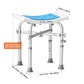 Adjustable Shower Chair for Seniors – Height Adjustable Bath Stool with Built-In Handles, Non-Slip Feet, 350 lb Capacity