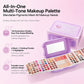 130-Color Travel Makeup Palette with Matte & Shimmer Eyeshadow, Blush, Highlighter & 8 Makeup Brushes, Portable Suitcase Kit