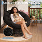 40-Inch Oversized Papasan Swivel Chair – Ergonomic Wicker Lounge Chair with Thick Cushion & Steel Frame for Living Room