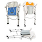 Height Adjustable Shower & Bedside Commode Chair with Armrests & Backrest – Portable Toilet Seat for Seniors