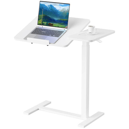 Adjustable Overbed Table with Wheels – Height Adjustable Tilt-Top Bedside Laptop Desk, Mobile Standing Table for Bedroom