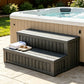 36.6 Inch Non-Slip Hot Tub Steps with 32 Gallon Storage, Outdoor Spa Stairs for Pool, RV & Deck, Black