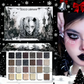 24-Color Dark Elf Eyeshadow Palette, Gothic Vampire Style, Highly Pigmented Shimmer & Glitter Eye Makeup