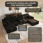 Oversized U-Shaped Modular Corduroy Sectional Sofa – Deep Seat Lounge Couch with Chaise, Center Console & Cup Holders, No Assembly