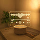 Heart Sound Wave 3D Acrylic Night Light, USB Warm LED Lamp, Romantic Couple Souvenir Gift