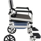 3-in-1 Foldable Shower Commode Wheelchair – Height Adjustable Toilet Chair with Locking Wheels, 330 lbs Capacity