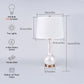 28-Inch Table Lamp with Shell Body, Linen Shade and LED Night Light, Bronze Base, Ships from USA