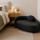 Modern Curved Oval Chaise Lounge Chair – Ergonomic Single Accent Sofa with Integrated Backrest & Matching Pillow