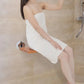 20" Folding Teak Shower Seat – Wall-Mounted Fold-Down Bath Bench, Space-Saving Design, 440 lb Capacity