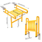Wall-Mounted Folding Shower Seat – 90° Fold-Up Bath Chair with Stainless Steel Frame, 440 lb Capacity