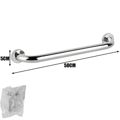 Stainless Steel Bathroom Grab Bar – 30/40/50cm Shower Safety Handrail & Towel Rack