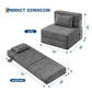 4-in-1 Folding Sofa Bed – Convertible Corduroy Loveseat Sleeper Couch with Pillow, Space-Saving Fold-Out Chair Bed