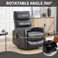 Black Fabric Swivel Rocker Recliner Chair with Massage & Heat – Manual Reclining Lounge Chair for Living Room