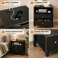 Modern Nightstand with Charging Station, 2 Drawers & Open Shelf, Bedside Table with USB-C Port & AC Outlet, Black