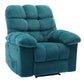 Oversized Manual Recliner Chair, 300 lb Capacity Fabric Single Sofa with Liftable Footrest, Side Pocket & 155° Reclining Backrest