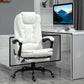 7-Point Vibrating Massage Office Chair with Footrest, High Back Reclining Computer Chair with Lumbar Support & Adjustable Height – White