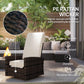 360° Swivel Rattan Outdoor Recliner Chair – Adjustable Cushioned Patio Lounge Chair with Footrest, Khaki
