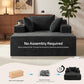 Oversized 66-Inch Chenille Chaise Lounge Chair, Cloud-Style Reading Chair with 3 Pillows for Living Room & Bedroom