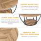 31.7" Round 2-Tier Coffee Table with Storage Shelf, Industrial Wood Center Table for Living Room