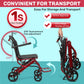 Lightweight Foldable Transport Wheelchair – 18.5 lbs Portable Travel Chair with 8" Rear Wheels for Adults