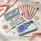 12-Color Matte & Shimmer Eyeshadow Palette with 8 Soft Makeup Brushes, Long-Lasting Glitter Eye Makeup Set