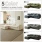Modern L-Shaped Cloud Sectional Sofa with Ottoman – Oversized 3-Seater Deep Seat Chenille Modular Couch, Green