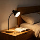 LED Desk Lamp, CRI 90+, Dimmable 3000–6000K, Flexible Gooseneck, Black Metal Shade, Wooden Base, USB Powered