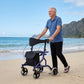 Heavy-Duty Aluminum Rollator Walker for Seniors with Seat – 330 lb Capacity, 8" All-Terrain Wheels & Dual Brakes