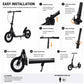 12" Big Wheel Kick Scooter for Adults & Teens, Foldable Commuter Scooter, Pneumatic Tires, Dual Hand Brakes, 220 lb Capacity