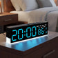 LED Digital Alarm Clock with Bottom Glow Light, Date, Day & Temperature Display, Dual Alarms, DST, 3-Level Brightness – Blue