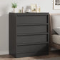 4-Drawer Wooden Nightstand with Large Storage, Modern Bedside Table & End Cabinet for Bedroom, Living Room & Entryway