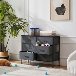 6-Drawer Fabric Dresser Nightstand with Storage, Bedroom Bedside Table & Clothes Organizer Chest for Bedroom and Living Room