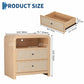 23" Wide Nightstand with Charging Station, 2 Drawers, 2 AC Outlets & 2 USB Ports, Narrow Bedside Table for Bedroom & Living Room