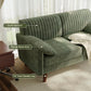 64.5-Inch Modern Chenille Loveseat Sofa – 2-Seater Small Space Couch with High Legs for Living Room & Apartment, Green