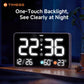 11-Inch LED Digital Alarm Clock with Large Display, Date, Day, Temperature & Humidity, Dual Alarms, Wall & Tabletop