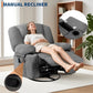 Oversized 360° Swivel Glider Recliner Chair with Massage & Heat – Wide Chenille Manual Recliner with Vibration Massage