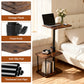 Adjustable C-Shaped Side Table – 360° Swivel, Height Adjustable Laptop Table with 3-Tier Storage for Sofa & Bed