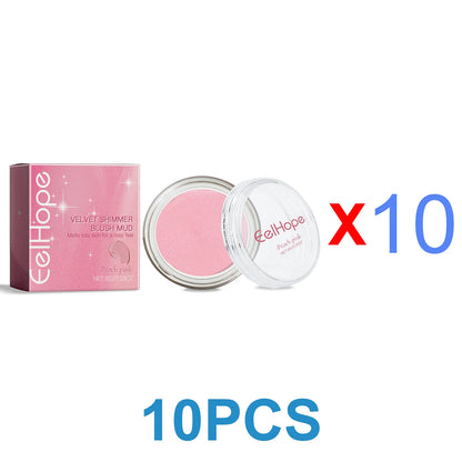 Velvet Cream Blush with Hyaluronic Acid, Silky Shimmer Cheek Tint, Lightweight, Buildable & Long-Lasting