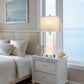 28-Inch Coastal Table Lamps with Night Light and USB-A & USB-C Charging Ports, Seashell Design for Bedroom and Living Room
