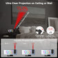 LED Projection Alarm Clock with Mirror Display, 180° Rotatable Projector, Dual Alarms, Snooze & Auto Dimming for Bedroom