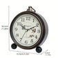 Retro Metal Analog Alarm Clock with Large Numbers, Silent Non-Ticking Movement, Vintage Bedside Table Clock for Bedroom