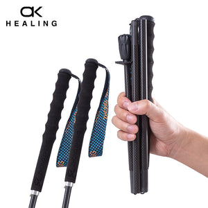 Ultra-Light T800 Carbon Fiber Foldable Trekking Pole – 5-Section Compact Hiking & Walking Stick