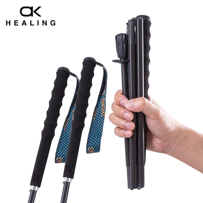 Ultra-Light T800 Carbon Fiber Foldable Trekking Pole – 5-Section Compact Hiking & Walking Stick