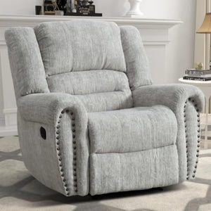 Manual Recliner Chair – Classic Upholstered Single Sofa with Padded Arms & Backrest for Living Room