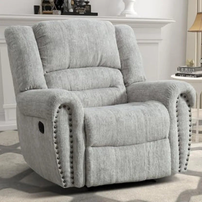 Manual Recliner Chair – Classic Upholstered Single Sofa with Padded Arms & Backrest for Living Room
