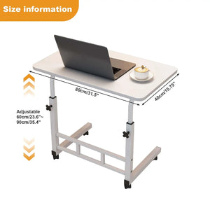 Height Adjustable C-Shaped Standing Desk with Wheels, Mobile Rolling Laptop Computer Workstation for Bed, Sofa & Home Office