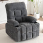360° Swivel Rocker Recliner Chair – Manual Upholstered Lounge Chair with Cup Holders & Side Pockets for Living Room