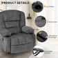 Oversized Corduroy Swivel Rocker Recliner Chair with Massage & Heat, 360° Glider with Cup Holder, Side Pockets & Storage