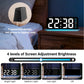 Mini Digital Alarm Clock with Blue Night Light, USB Powered, Year, Date & Temperature Display, Adjustable Brightness – Black