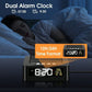 Solar Powered Car Digital Clock with Anti-Drowsiness Driving Reminder, Thermometer, LED Night Light, 6 Alarm Modes & USB Charging